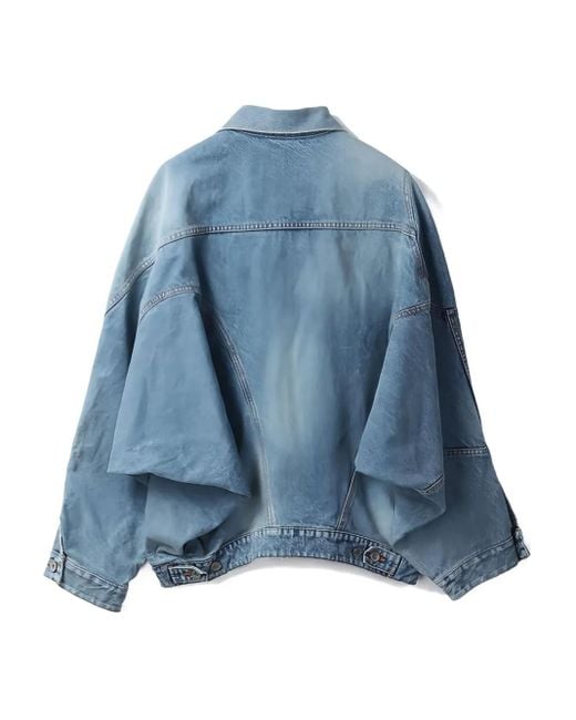 Doublet Blue Asymmetric Denim Jacket for men