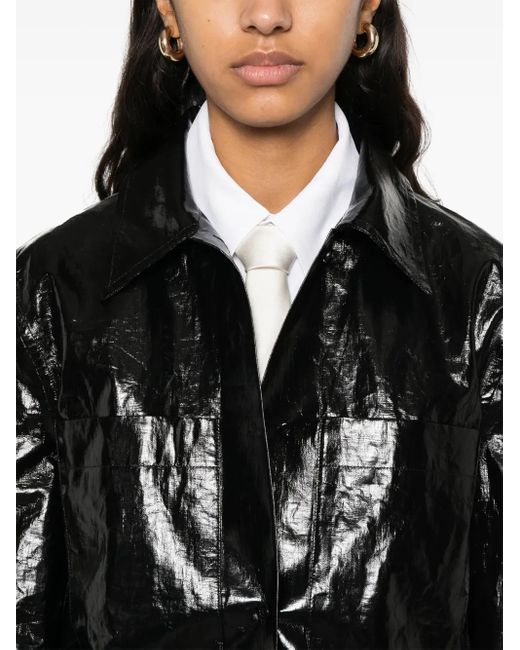 Jil Sander Black Coated Linen Shirt