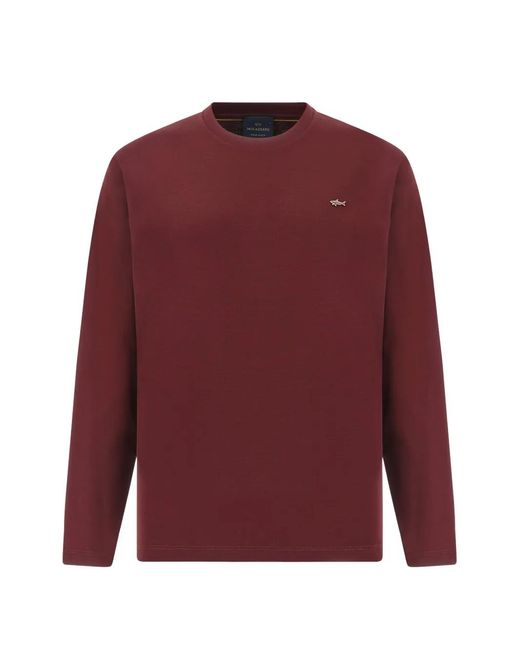 Paul & Shark Red Aqua Touch Long-Sleeve T-Shirt for men