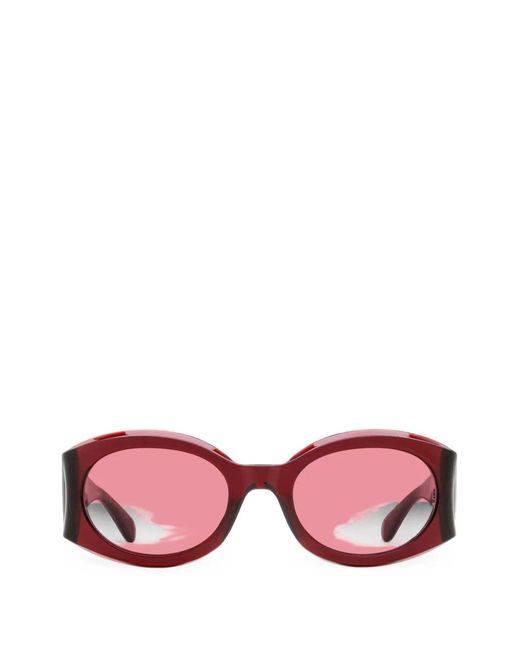 Ferragamo Eyewear Pink Oval-Frame Sunglasses