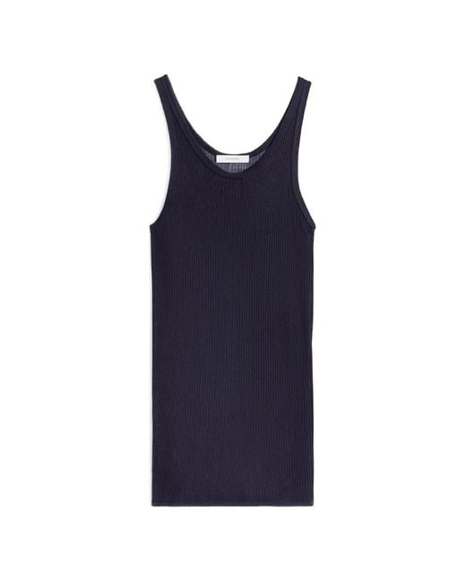 Lemaire Blue Ribbed Tank Top