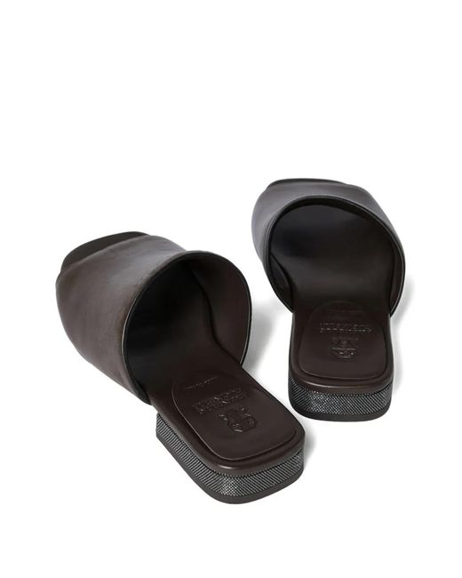 Brunello Cucinelli Black Monili-detail Sandals