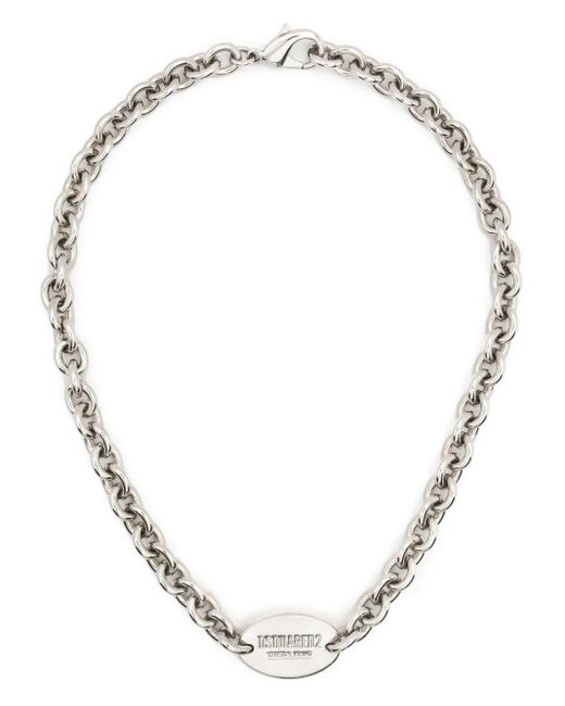 DSquared² Metallic Logo-Plaque Chain-Link Necklace for men