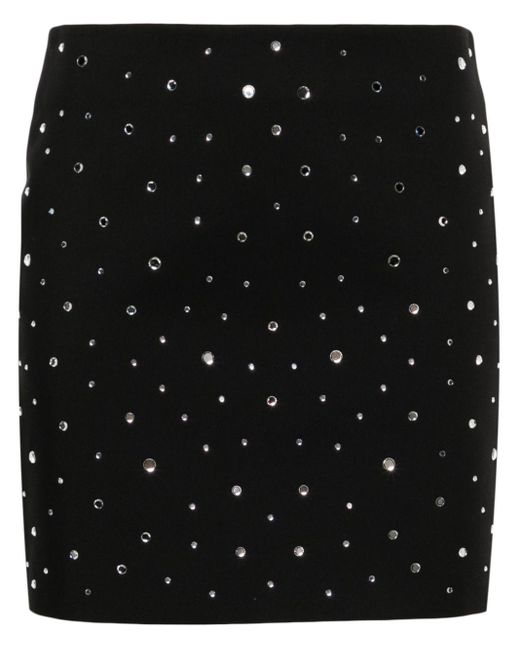 GIUSEPPE DI MORABITO Rhinestoned A-line Miniskirt Black