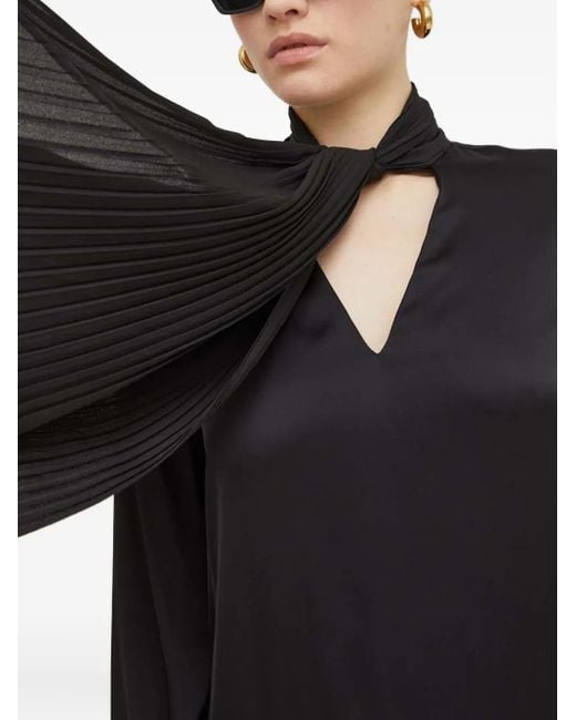 Liu Jo Black Pleated Tie Mini Dress