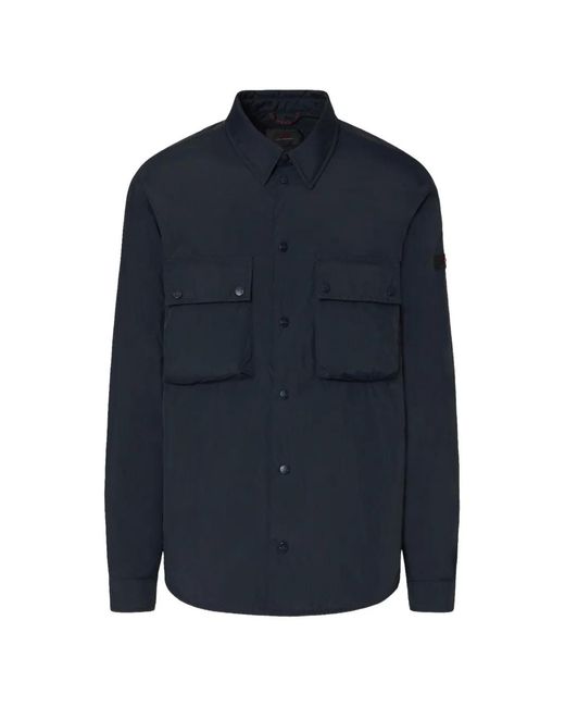 Peuterey Blue Patch-Pocket Overshirt for men