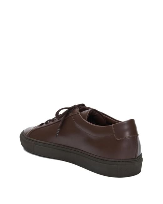 Common Projects Brown Leather-Panelled Lace-Up Sneakers for men