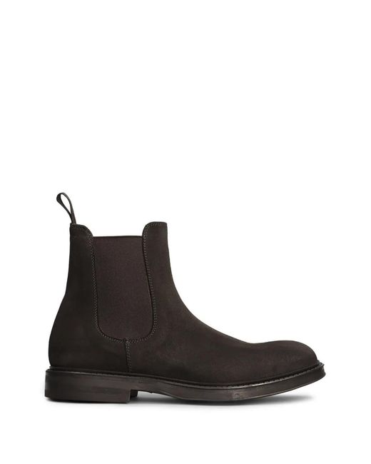 Green George Black Suede Chelsea Boots for men