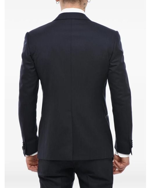 Corneliani Blue Satin Peak-Lapel Three-Piece Suit for men