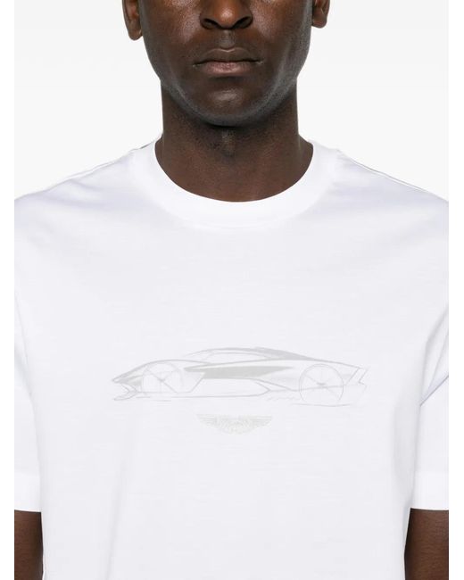 Boss White X Aston Martin C-Taut Graphic-Print T-Shirt for men