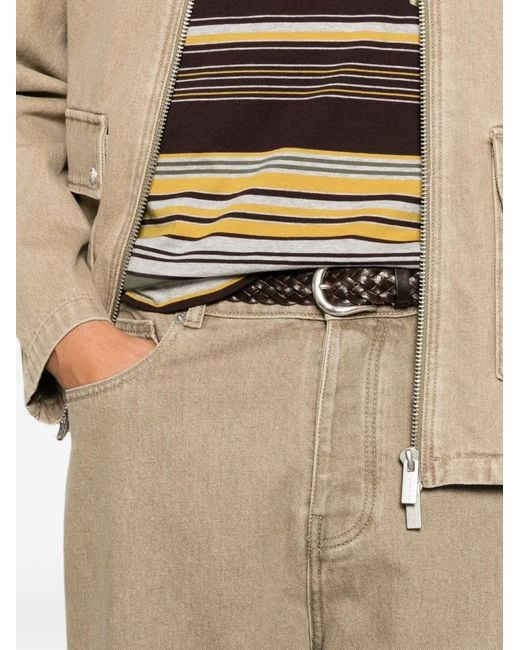 Drole de Monsieur White Logo-Patch Belt-Loop Jeans for men