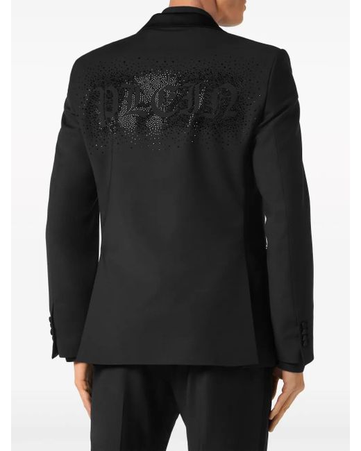 Philipp Plein Black Lord Single-Breasted Blazer for men