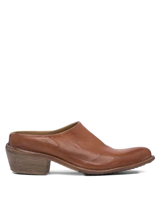Mules Con Tacco Basso di Moma in Brown
