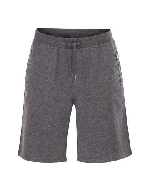 Brunello Cucinelli Gray Elasticated-Drawstring Shorts for men