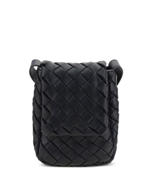 Mini sac à bandoulière Vertical Cobble Bottega Veneta pour homme en coloris Black