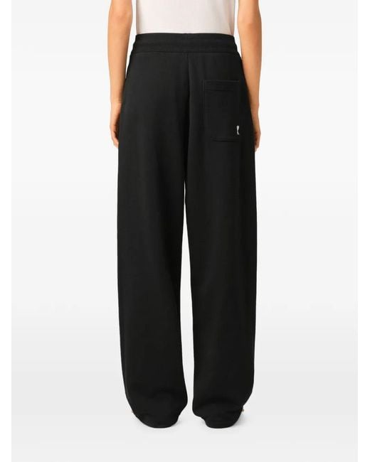 AMI Black Cotton Track Pants With Ami De Coeur