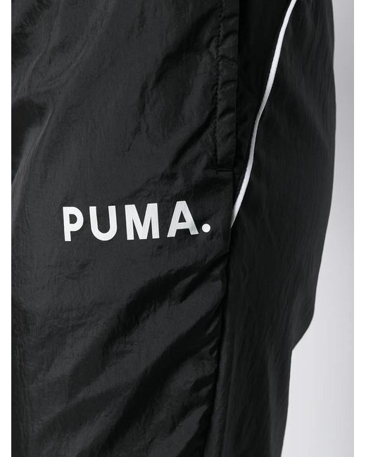PUMA Black Logo Printed Track Pants