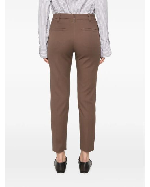 Brunello Cucinelli White Belt-Loops Cropped Trousers