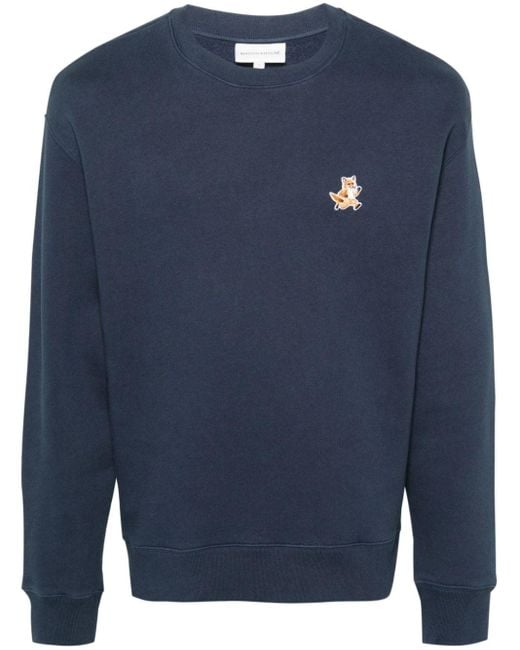 Maison Kitsuné Sweatshirt mit Fuchs in Blue für Herren