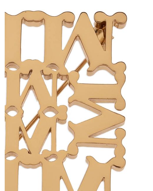 Max Mara Metallic Brosche Mit Monogramm