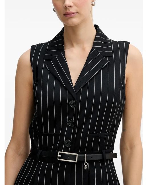 DKNY Black Gemusterter Jumpsuit