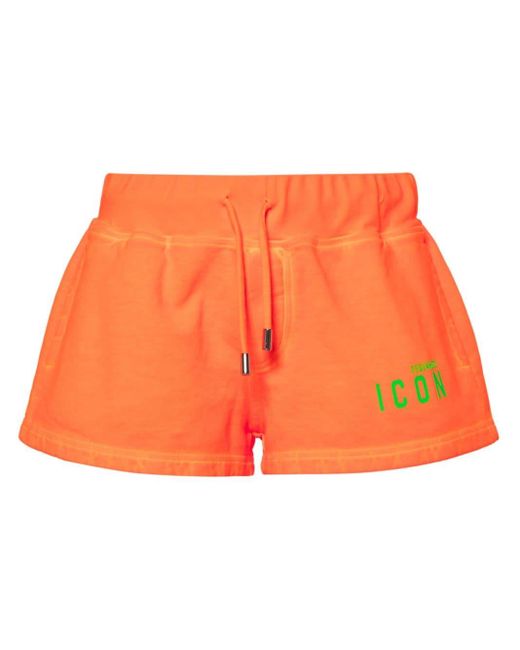 DSquared² Orange Be Icon Cotton Shorts