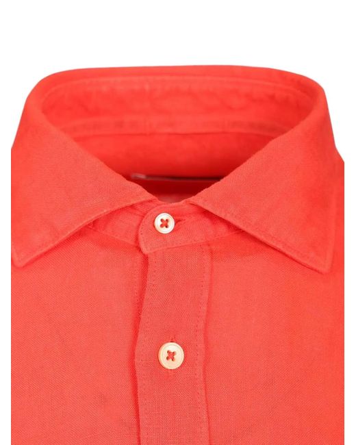 Al Duca D'aosta Red Linen Shirt for men
