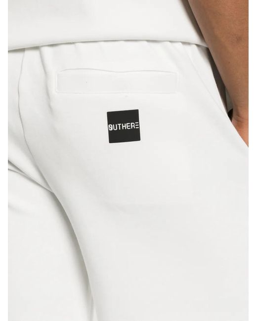 OUTHERE White Drawstring Logo-Patch Shorts for men