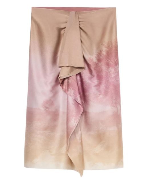 Pierre Louis Mascia Pink Adastrgum Draped Skirt