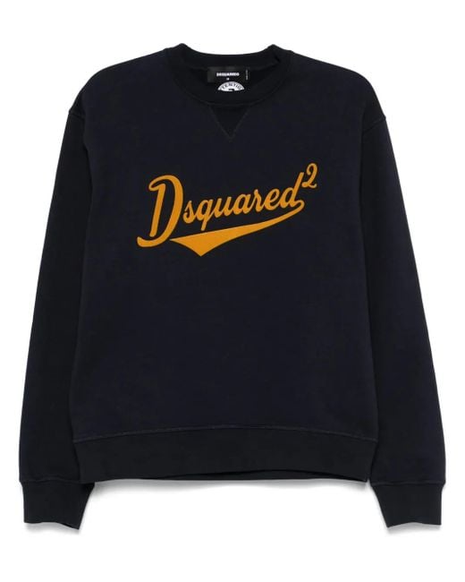 DSquared² Black Logo-Flocked Sweatshirt for men