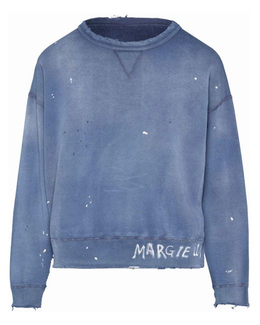 Maison Margiela Pullover mit Handschrift in Blue für Herren