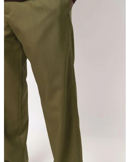 Marni Green Straight-Leg Wool Suit Trousers for men