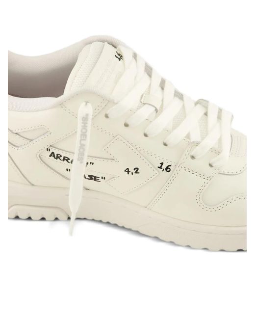 Off-White c/o Virgil Abloh Out Of Office Leren Sneakers in het Natural voor heren