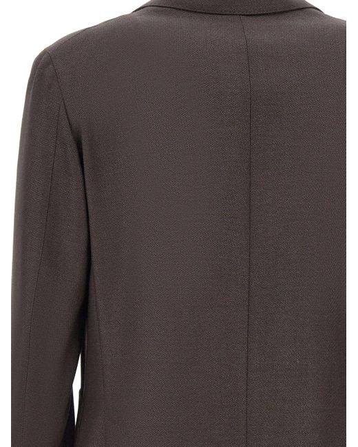 Corneliani Black Textured Narrow-Lapels Blazer for men