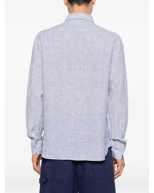 Ecoalf White Alfredo Striped Shirt for men