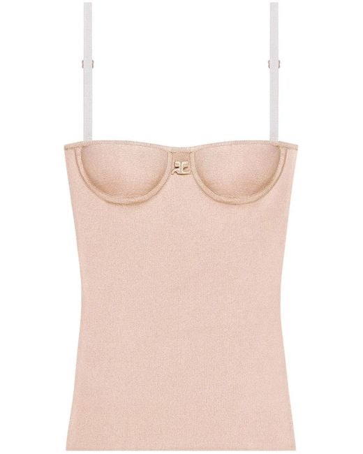 Courreges Pink Lingerie Interlock Top