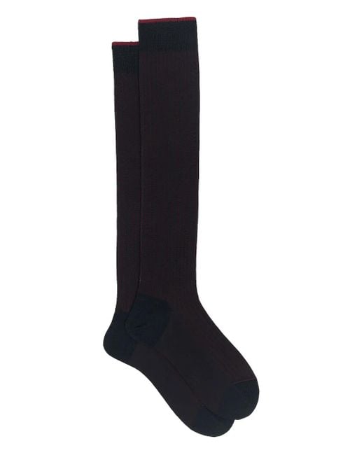 メンズ Gallo リブニット 靴下 Black