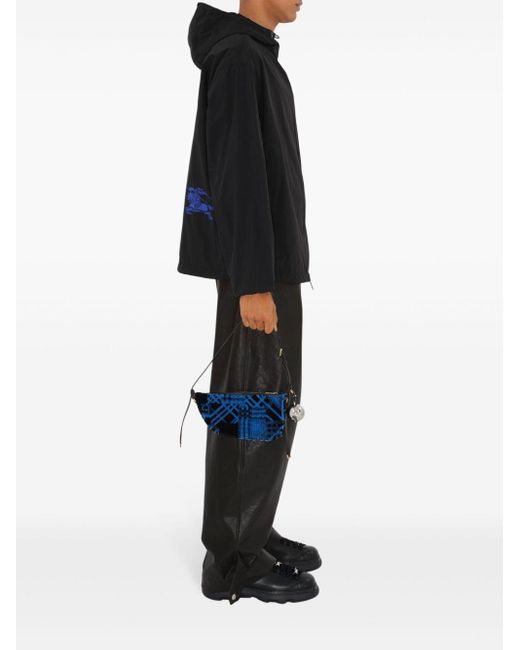 Burberry Black Ekd-Embroidered Hooded Lightweight Jacket for men