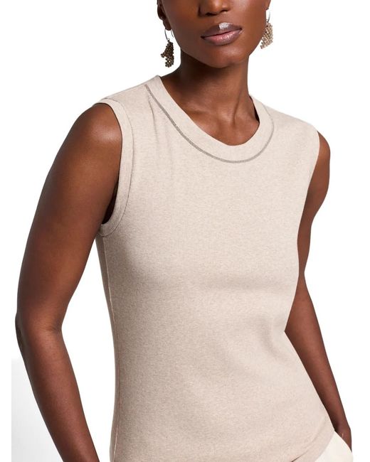 Peserico Natural Ribbed Trim Top