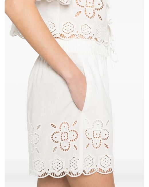 Sea White Babette Eylet Shorts