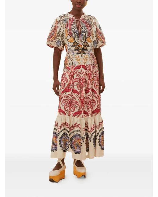 Abito Midi Con Stampa Paisley di Farm Rio in White