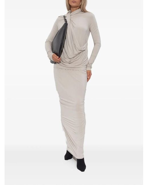 Entire studios White Draped Cowl-Neck Top