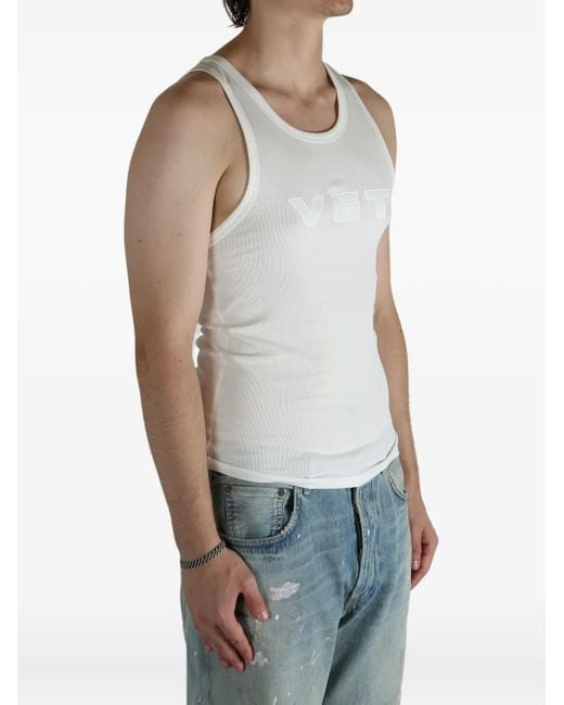 Vetements Blue Logo-Detail Tank Top for men