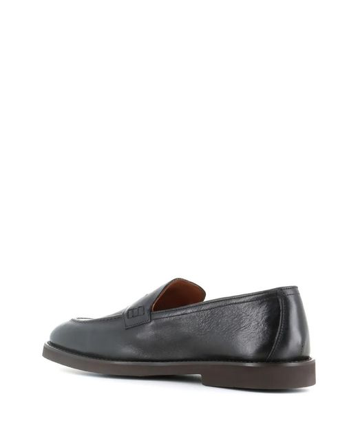 Doucal's Gray Leather Loafers for men