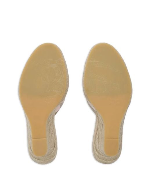 Burberry White Check Mews Espadrille Mules