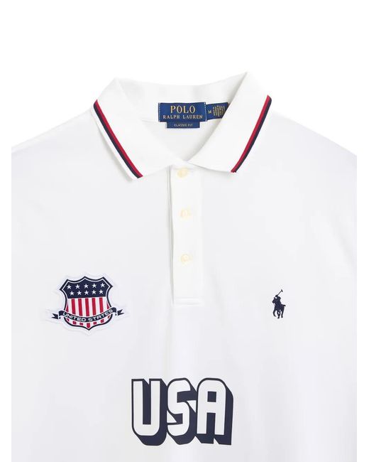 Polo Ralph Lauren White Usa 24 Polo Shirt for men