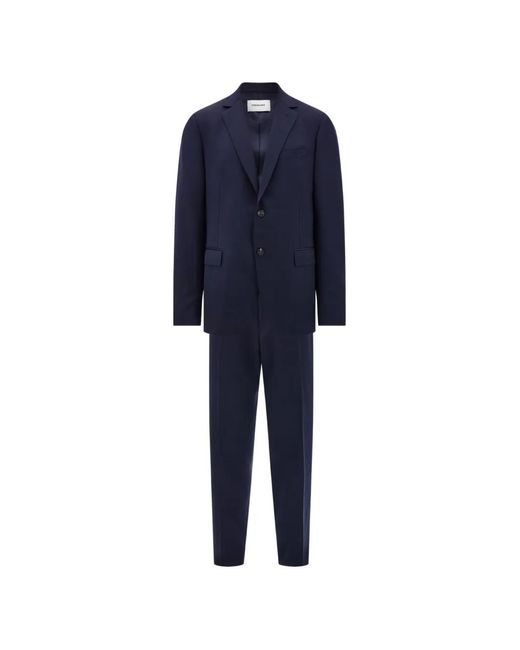 Ferragamo Blue Wool And Cashmere Faille Suit for men