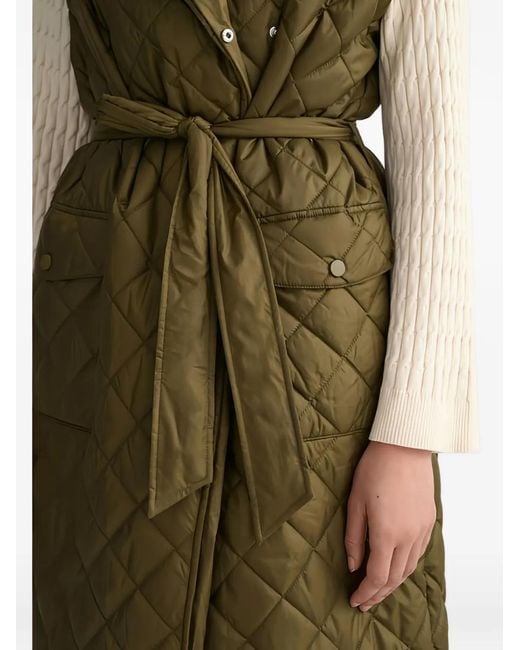 Gant Green Quilted Belted Coat