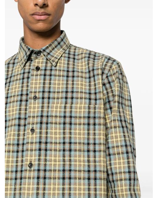 sunflower Yellow Ace Plaid-Pattern Shirt for men