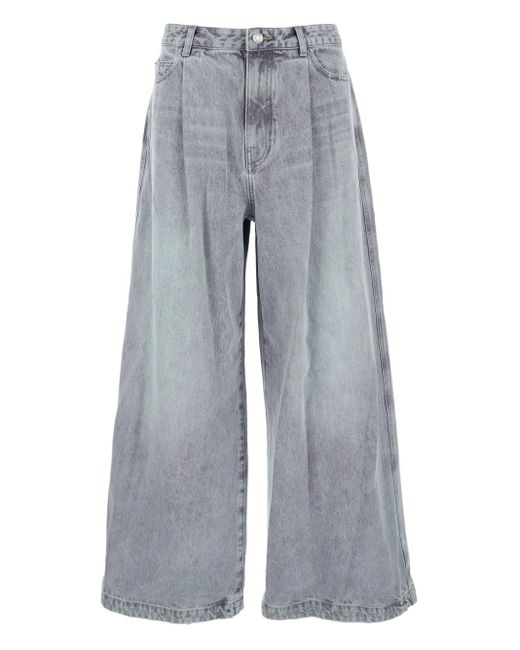 Juun.J Gray Pleated Five-Pocket Jeans for men